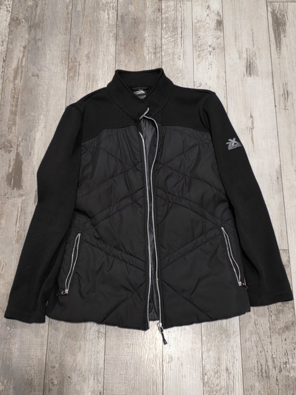 XL Women's ZeroXposur Quilted Puffer Running Jacket Jet Black Ladies Athletic